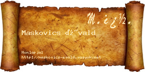 Maskovics Évald névjegykártya